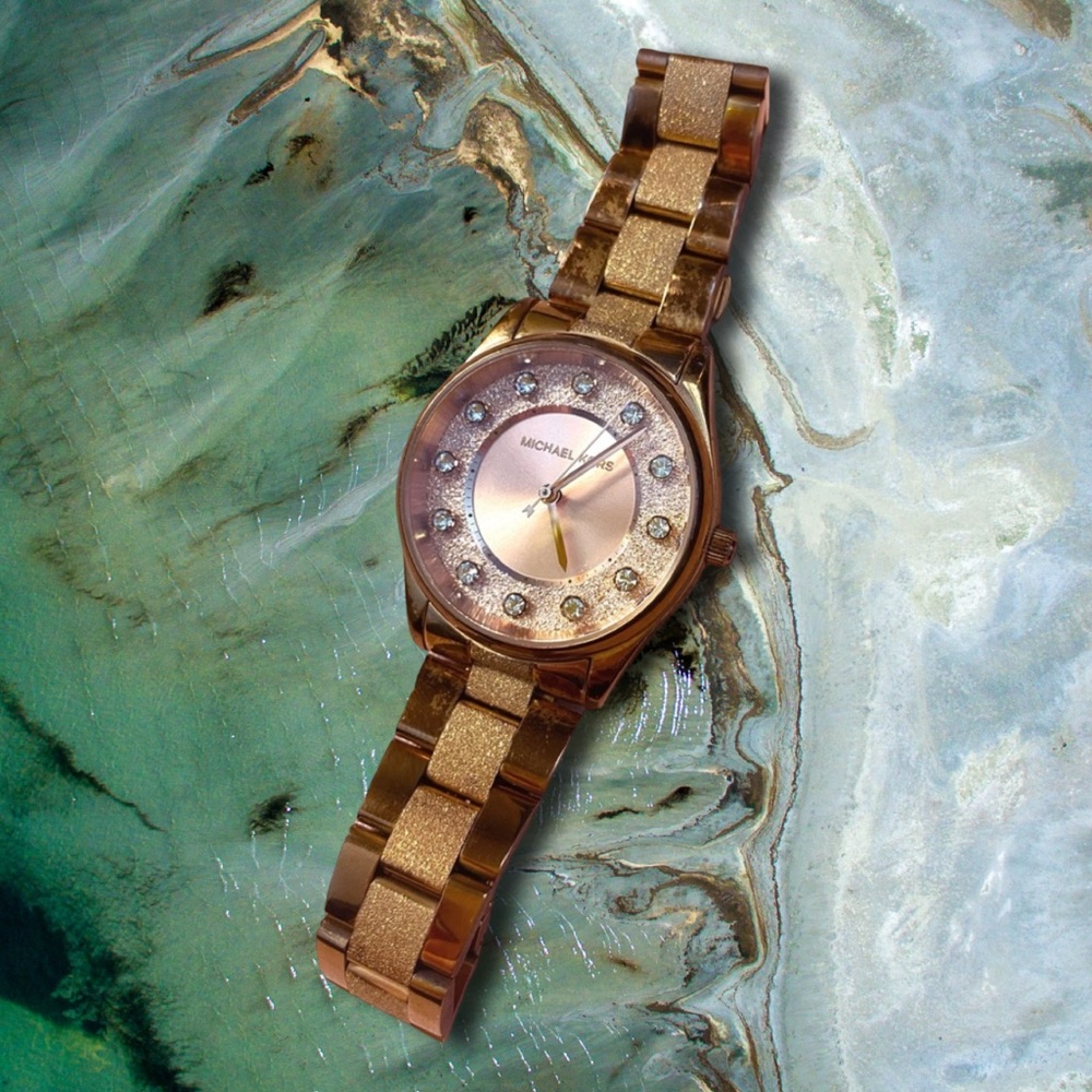 Michael Kors Colette Textured Rose Gold-Tone Watch